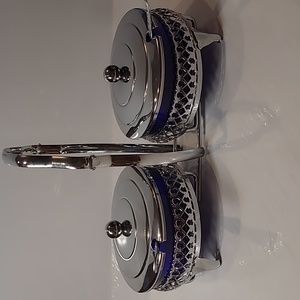 Vintage mayell chromium plate preserves set w/spoon made in England